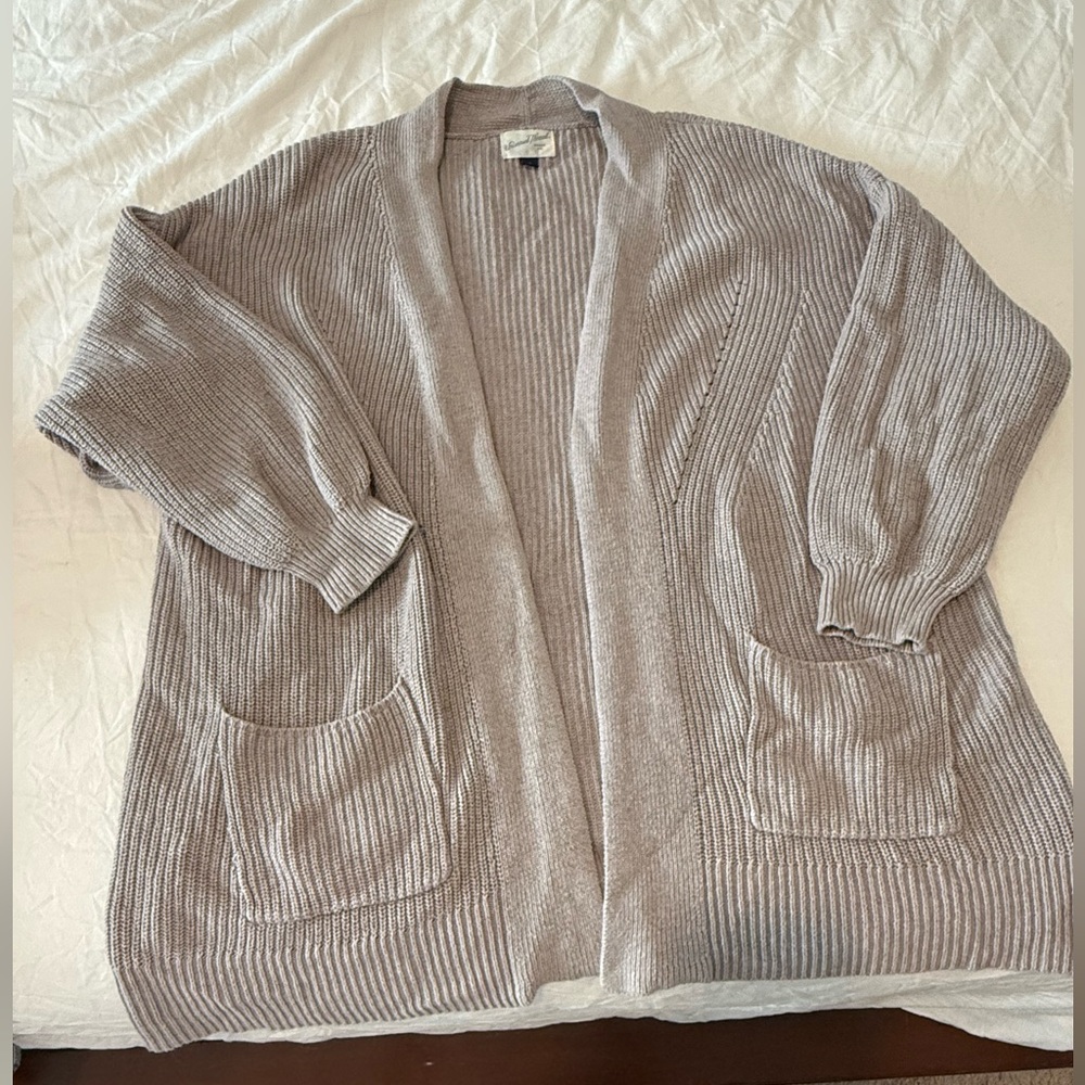 Universal Thread Women's Ribbed Cardigan - Light Gray